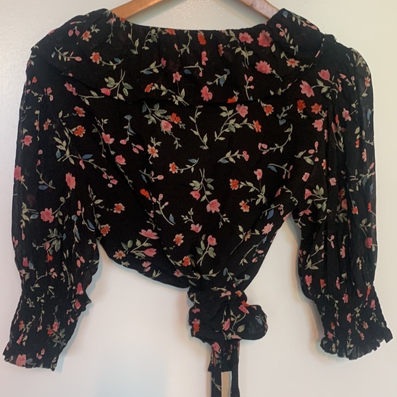 Ganni Georgette Wrap Top - Elm Floral - Picture 8 of 8